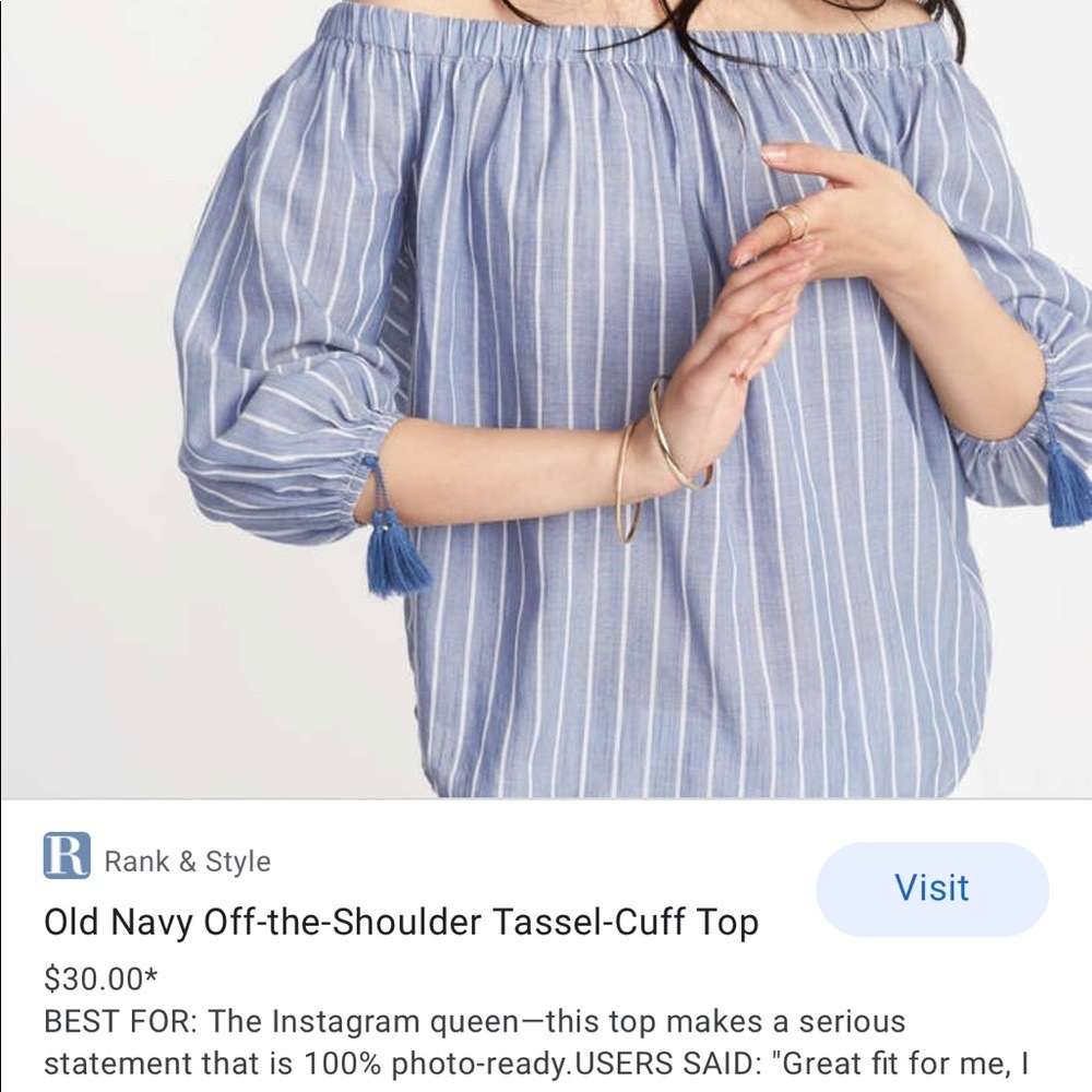 Old Navy off-the-shoulder tassel-cuff top